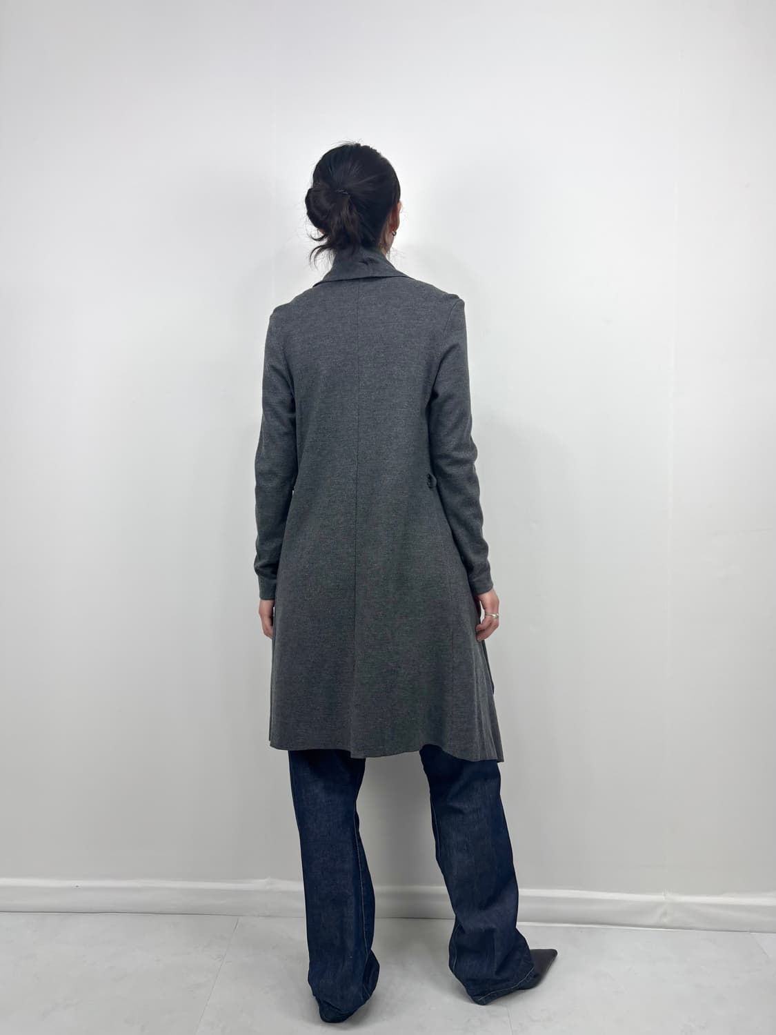 Leeeker gray drape long cardigan 상품이미지4