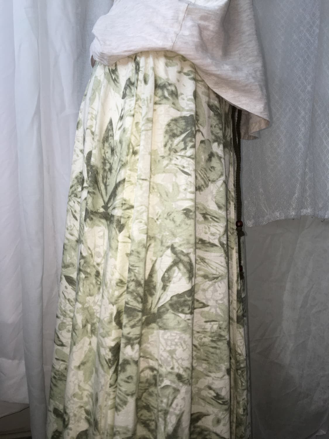 ✷ Green Floral Long Skirt 상품이미지4