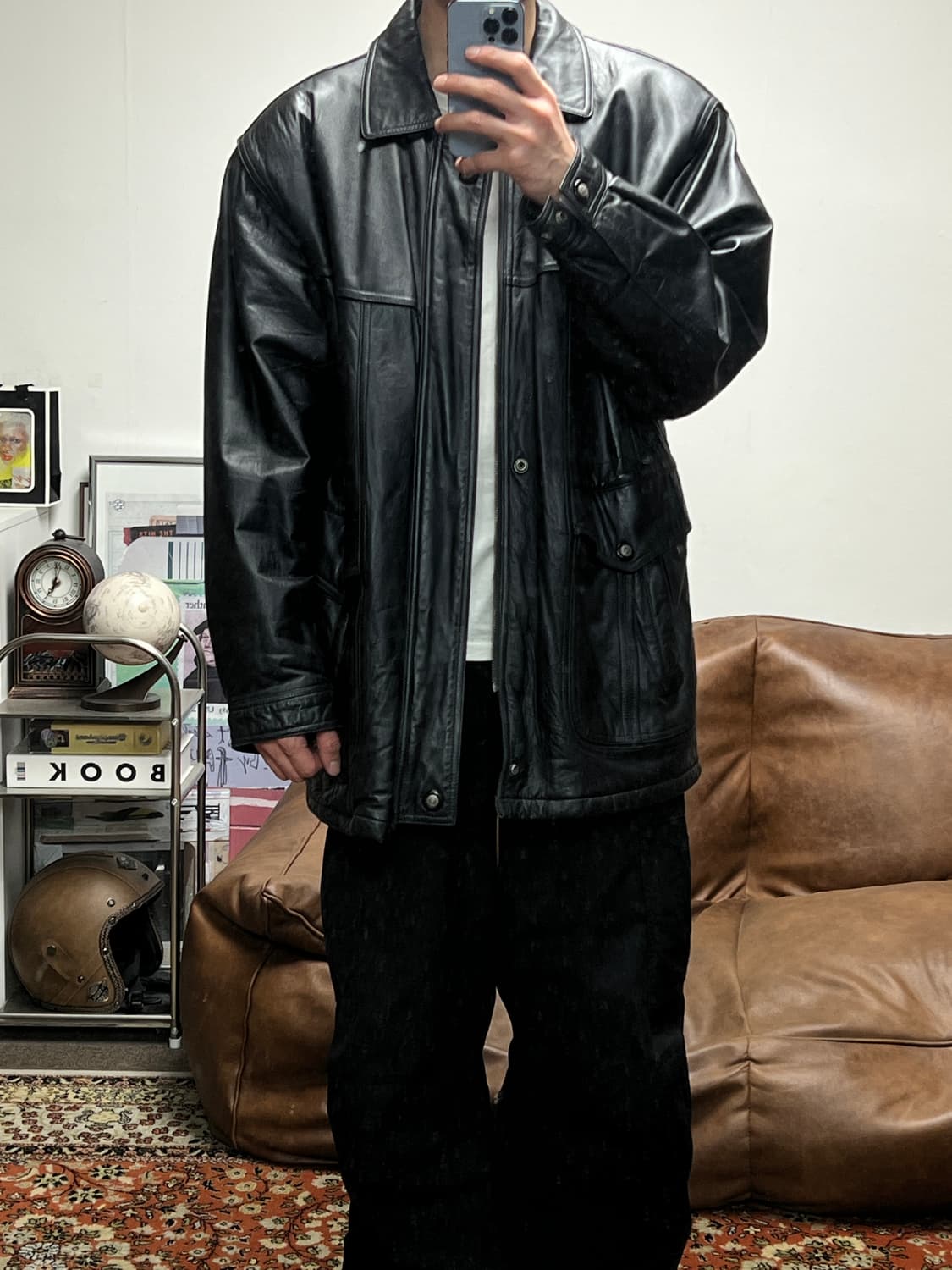 [착용샷 105] DANPOL 빈티지 하프 양가죽 자켓 상품이미지3