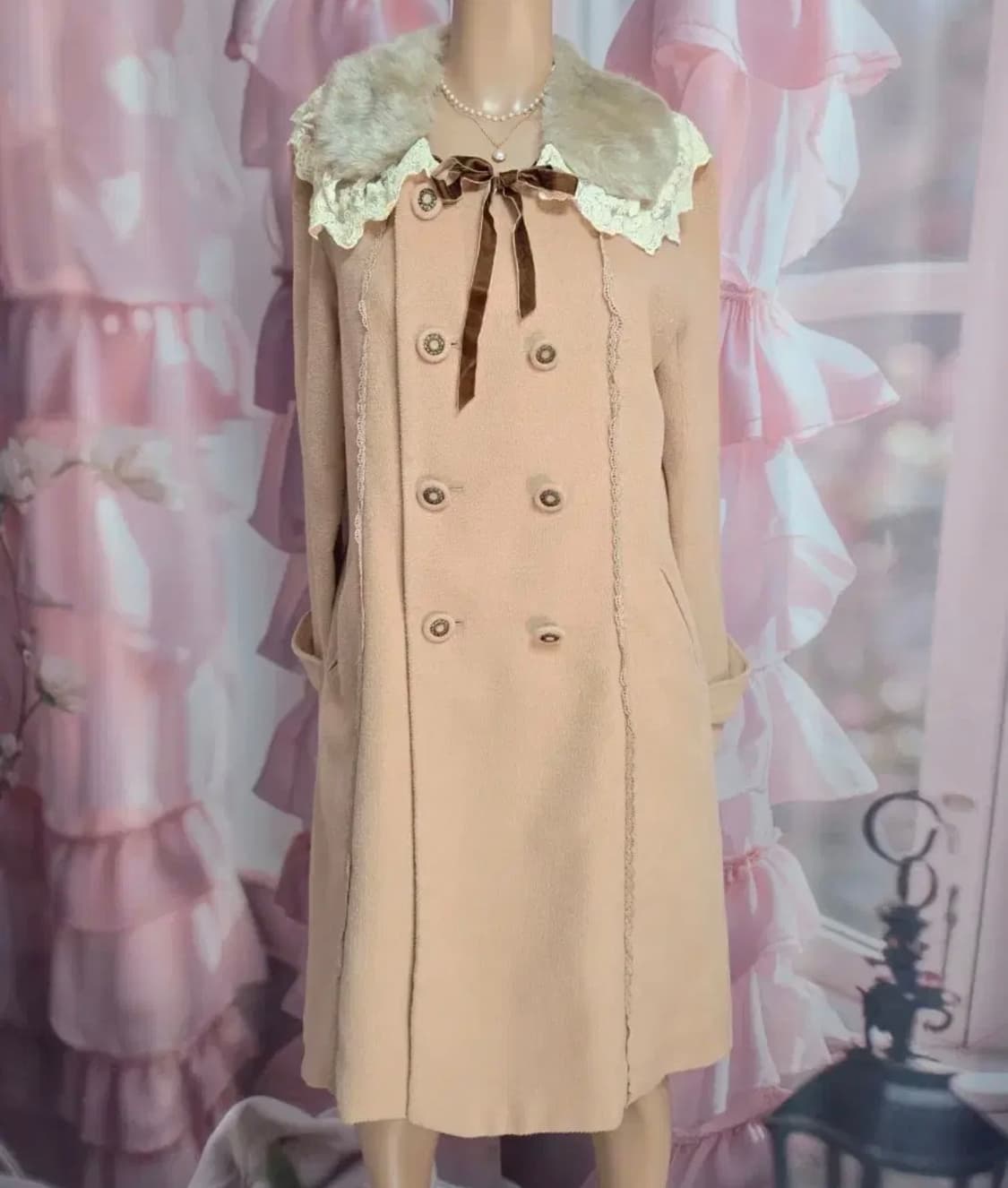 액시즈팜 코트 라떼갸루 헤이세이 핀터깔 레이스 로리타 달천깔  상품이미지1