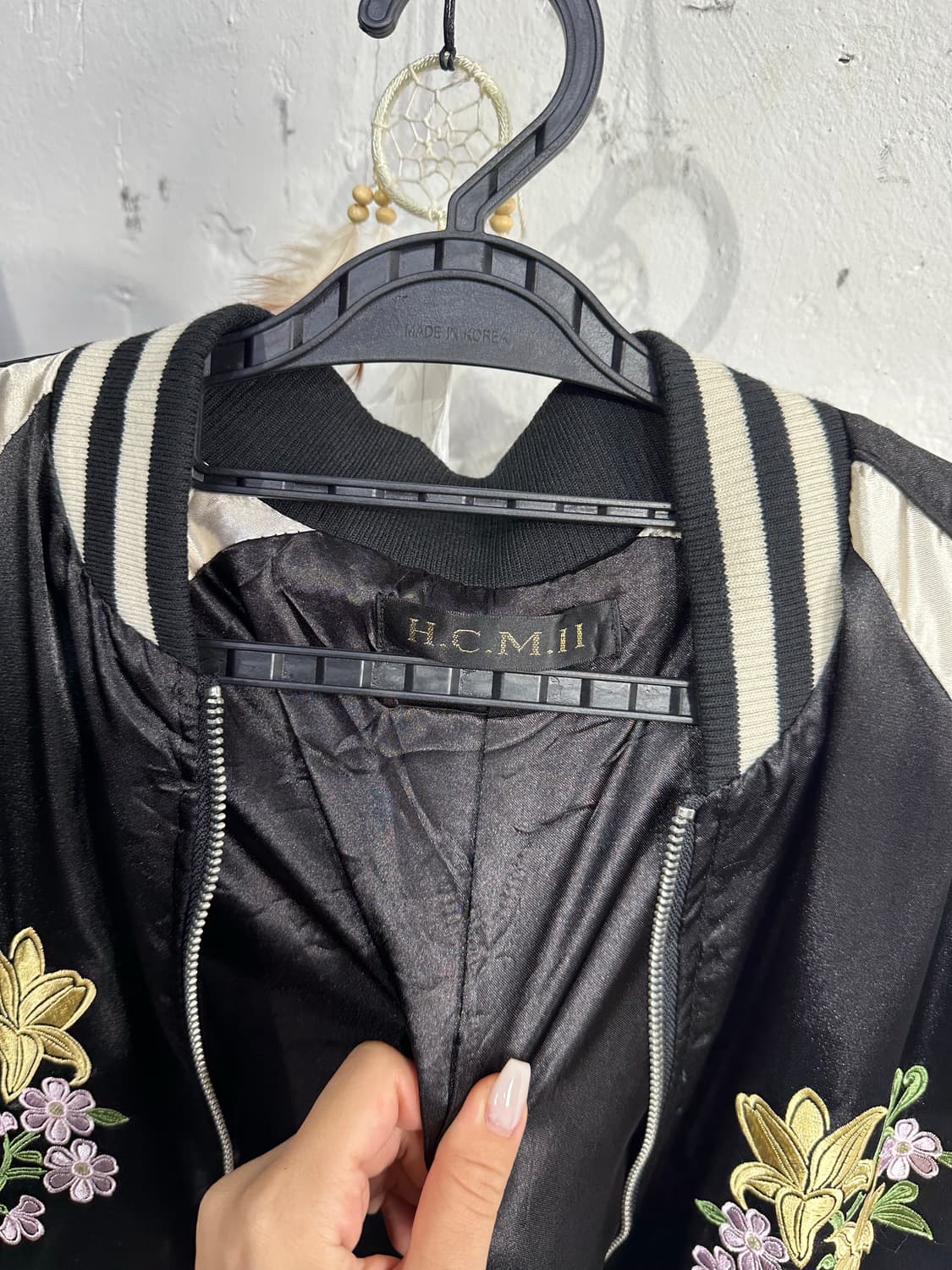 Jpn 일본빈티지 오리엔탈 블랙 꽃 스카잔 자켓 상품이미지10