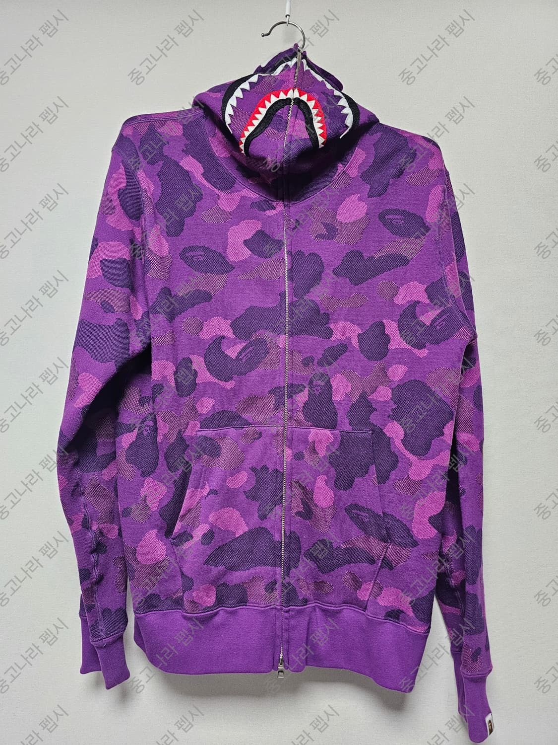 베이프 1st ponr 카모 샤크 후드집업 블랙 XL 상품이미지1