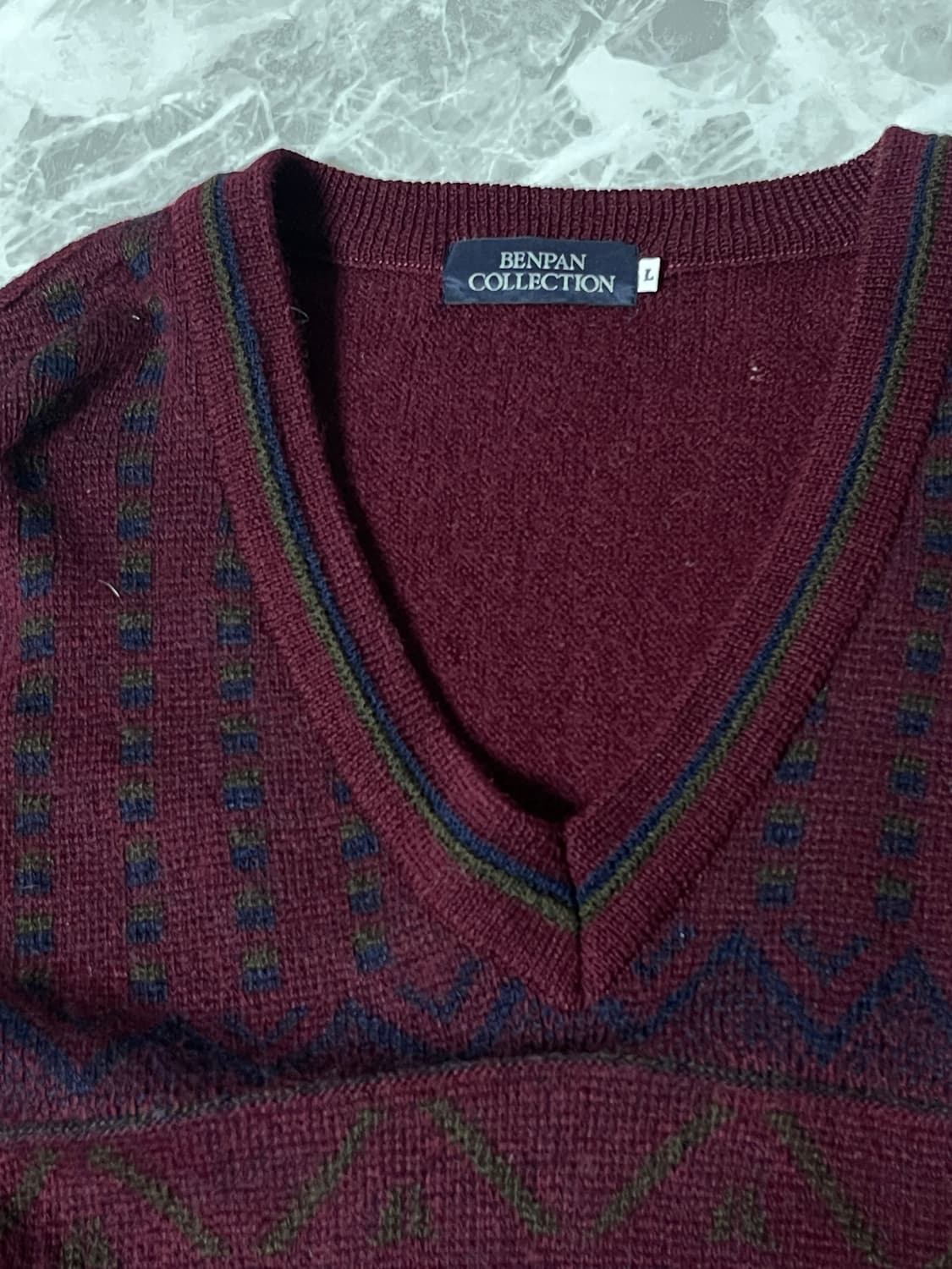 (Japanese vintage)ethnic v neck knit 상품이미지3