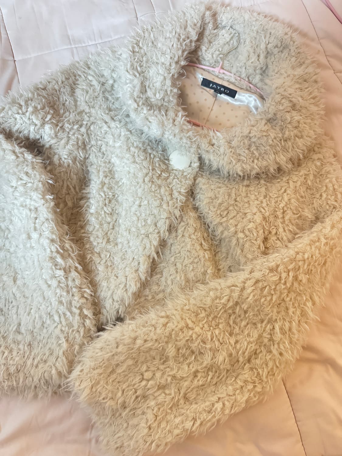 일본 빈티지 아이보리 퍼 자켓 양털 자켓 상품이미지1