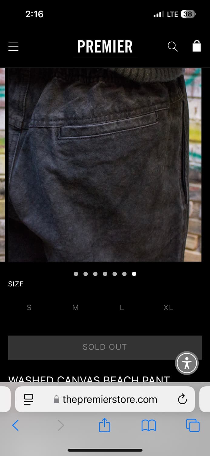 Stussy Washed Canvas Beach Pant 블랙 상품이미지6