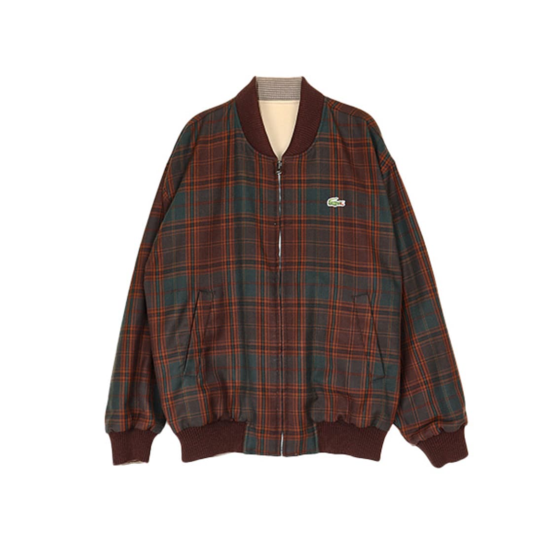 라코스테 90s 타탄 리버시블 봄버 자켓 (M) 상품이미지2