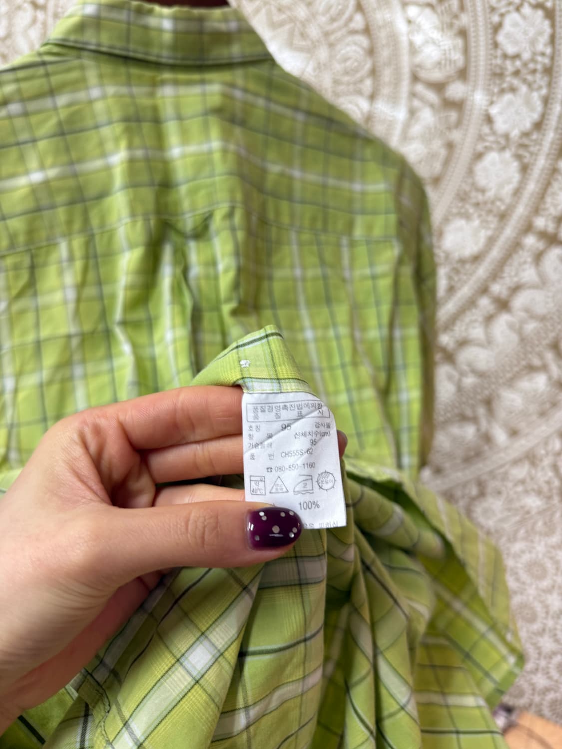 라코스테 자수 체크 반팔 셔츠 (Z1021) 상품이미지6