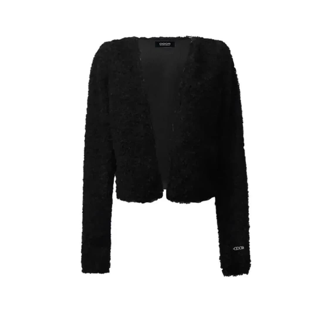 오도어 부클가디건 블랙 상품이미지1