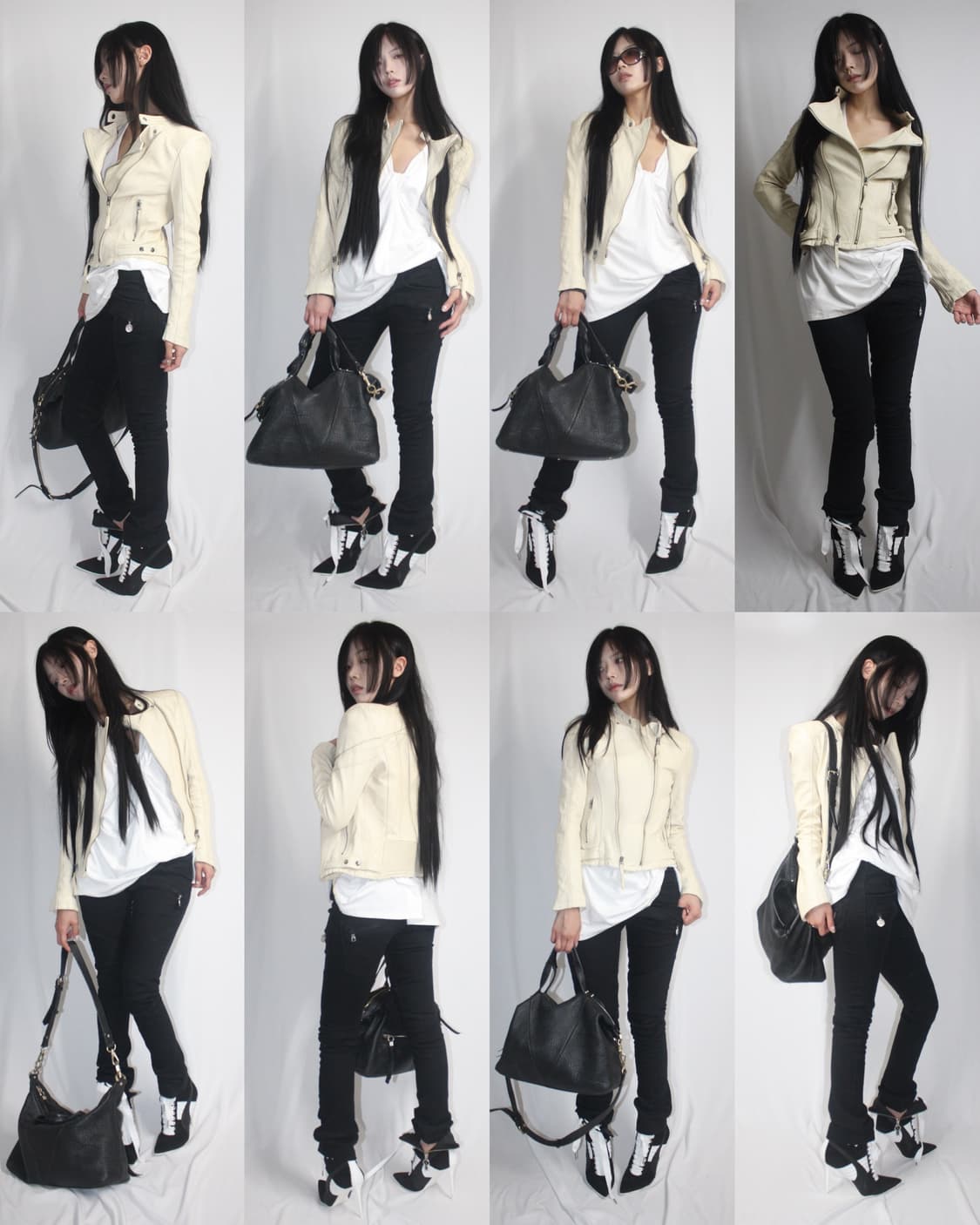 Leather skin-ivory 2 zipper lamb jacket 상품이미지2