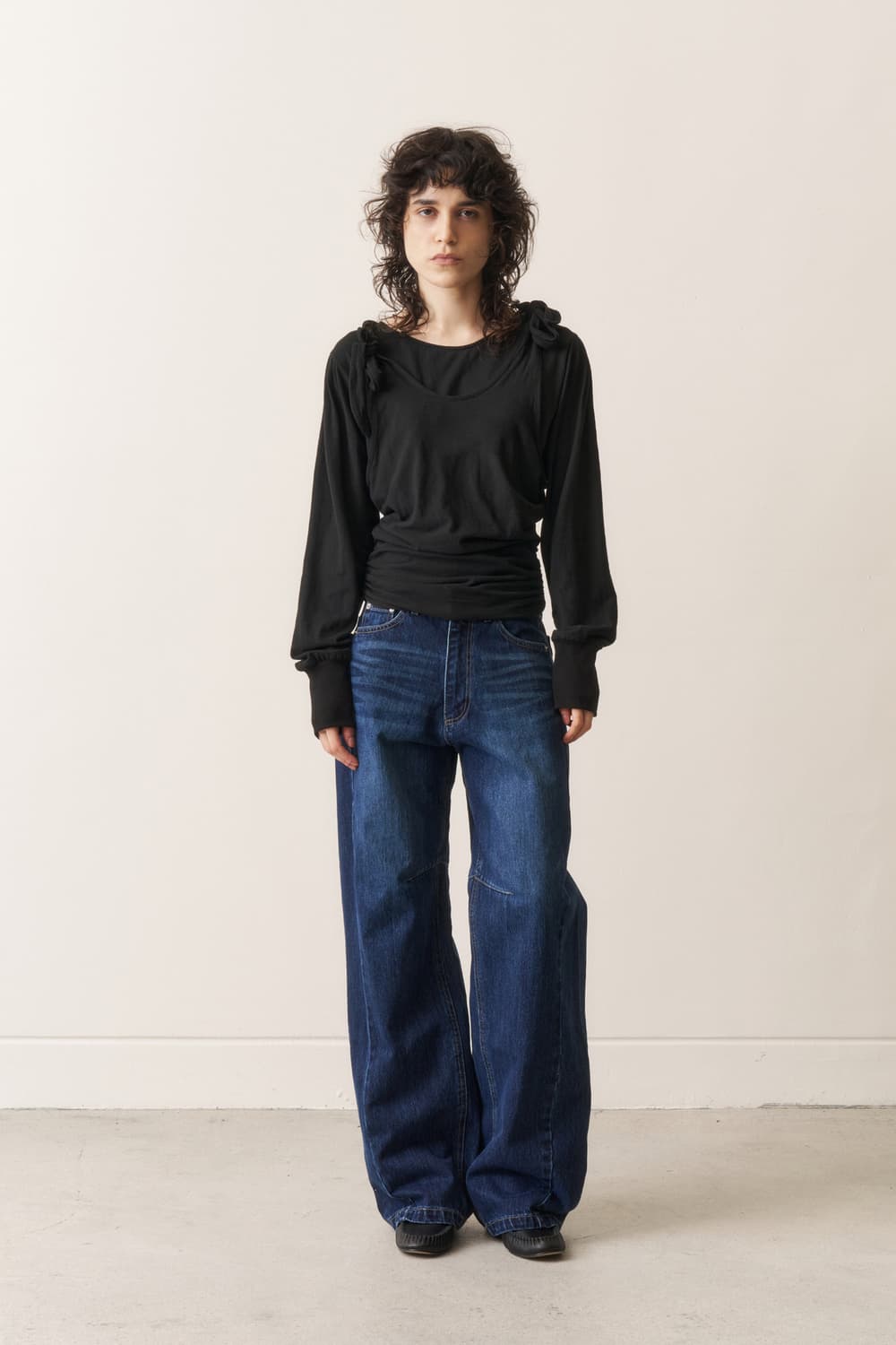 오들리워크샵 Wide Jeans Indigo 상품이미지6