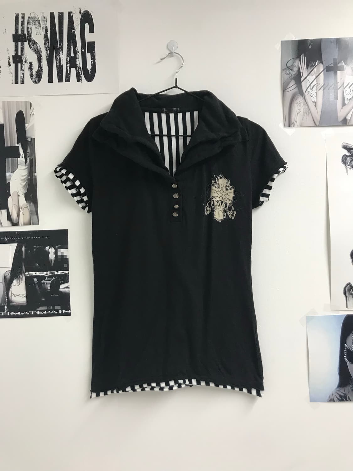 Punk mood double collar halfsleeve 상품이미지2