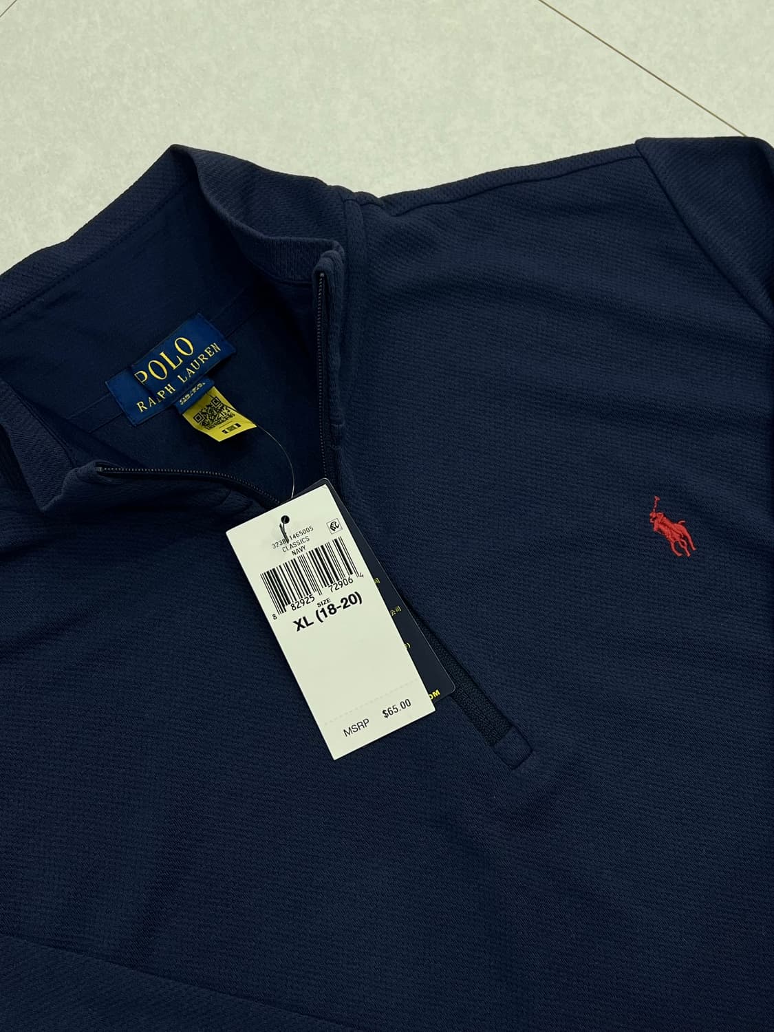 폴로랄프로렌 새상품 빅보이 XL 네이비 쿼터집 상품이미지1