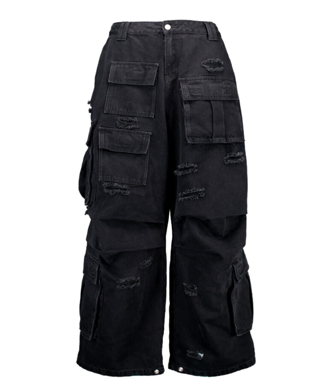 [2] 포스센스티브 워시드 블랙 카고 팬츠 상품이미지1