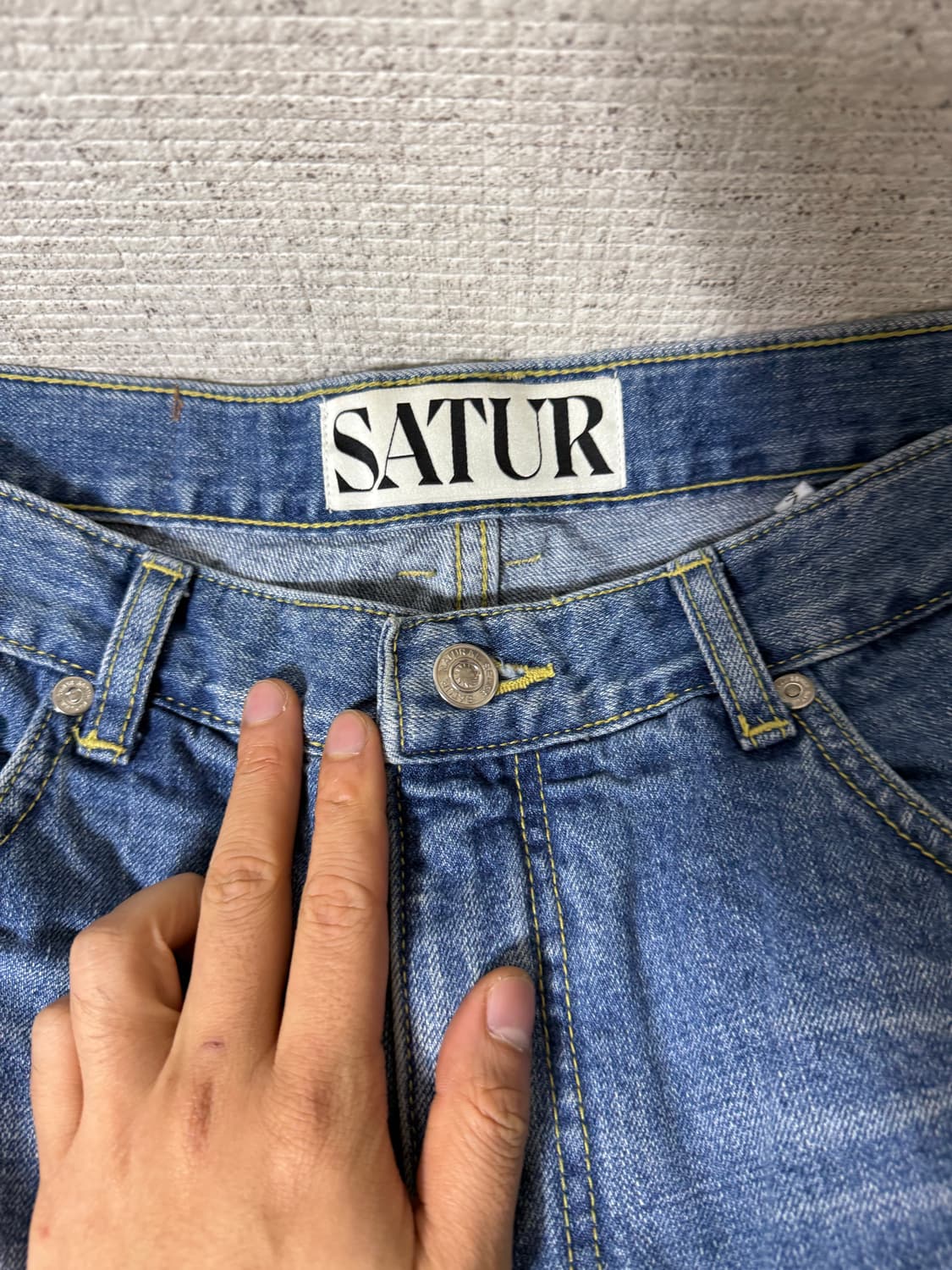 (L) 세터 디스트로이드 뉴트로 핏 데님 팬츠 레트로 블루 상품이미지4