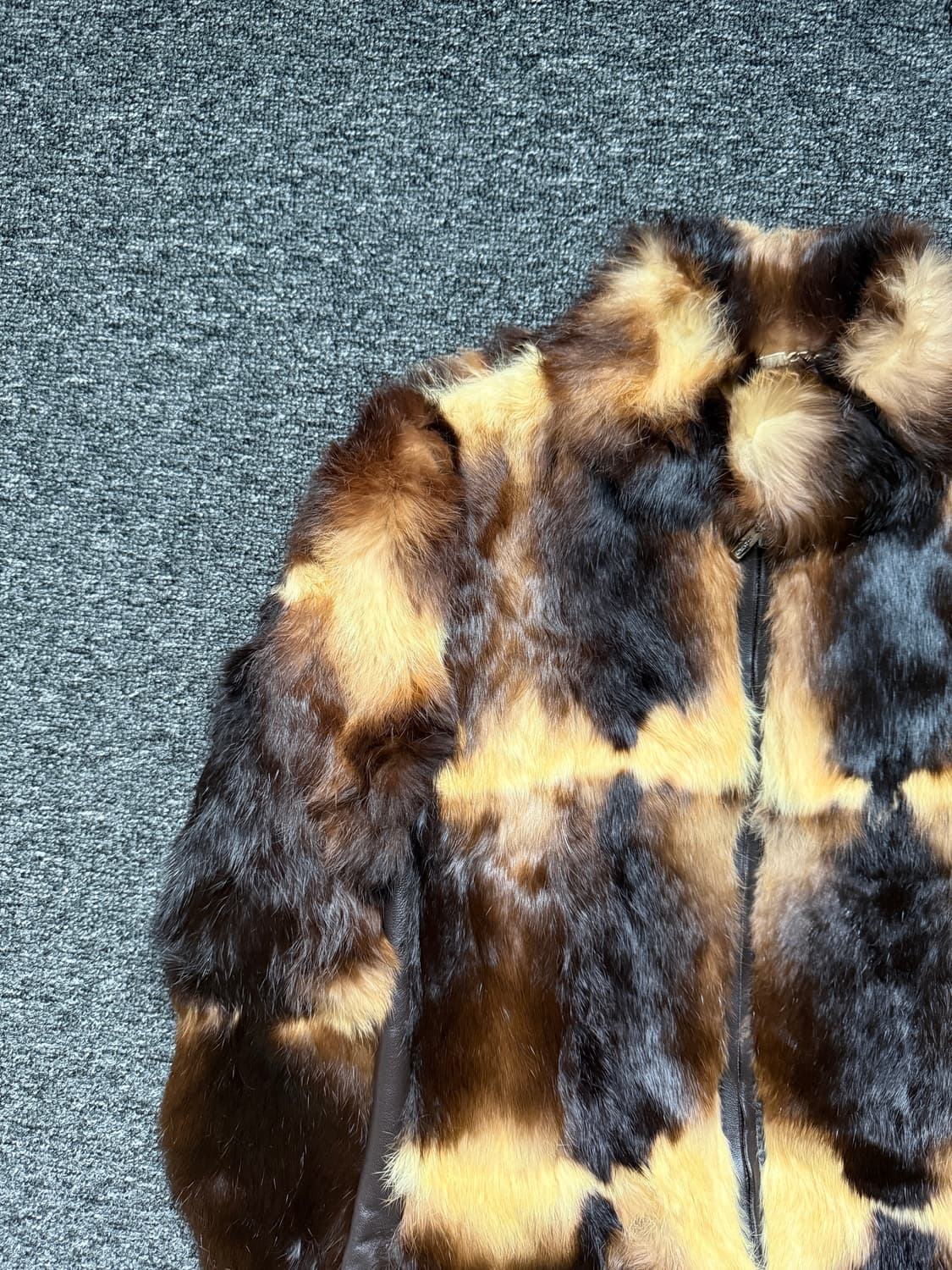 빈티지 컬러 믹스 퍼 자켓 상품이미지6