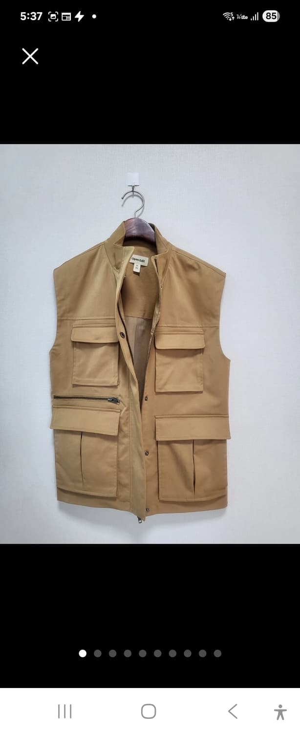 수납많은 베스트! 남녀공용Open Edit 베이지 포켓 베스트55-77 상품이미지1