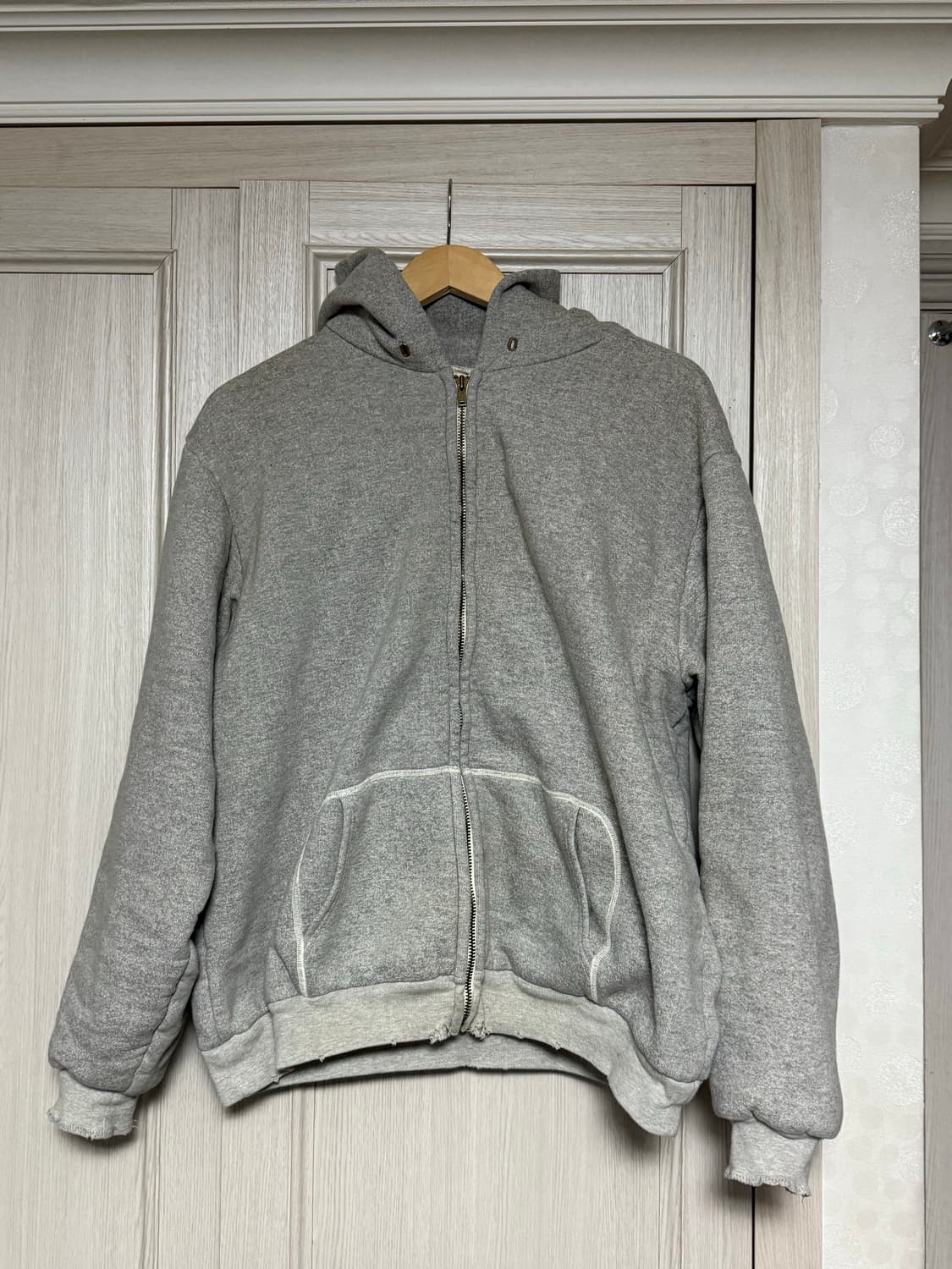 [3] 아프레쎄 25ss 빈티지 후드 집업 그레이 상품이미지3