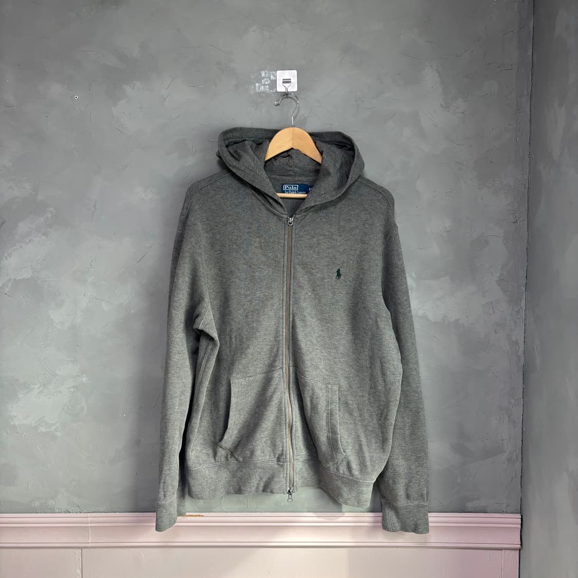 폴로 랄프로렌 투웨이 니트 후드집업 그레이 상품이미지1
