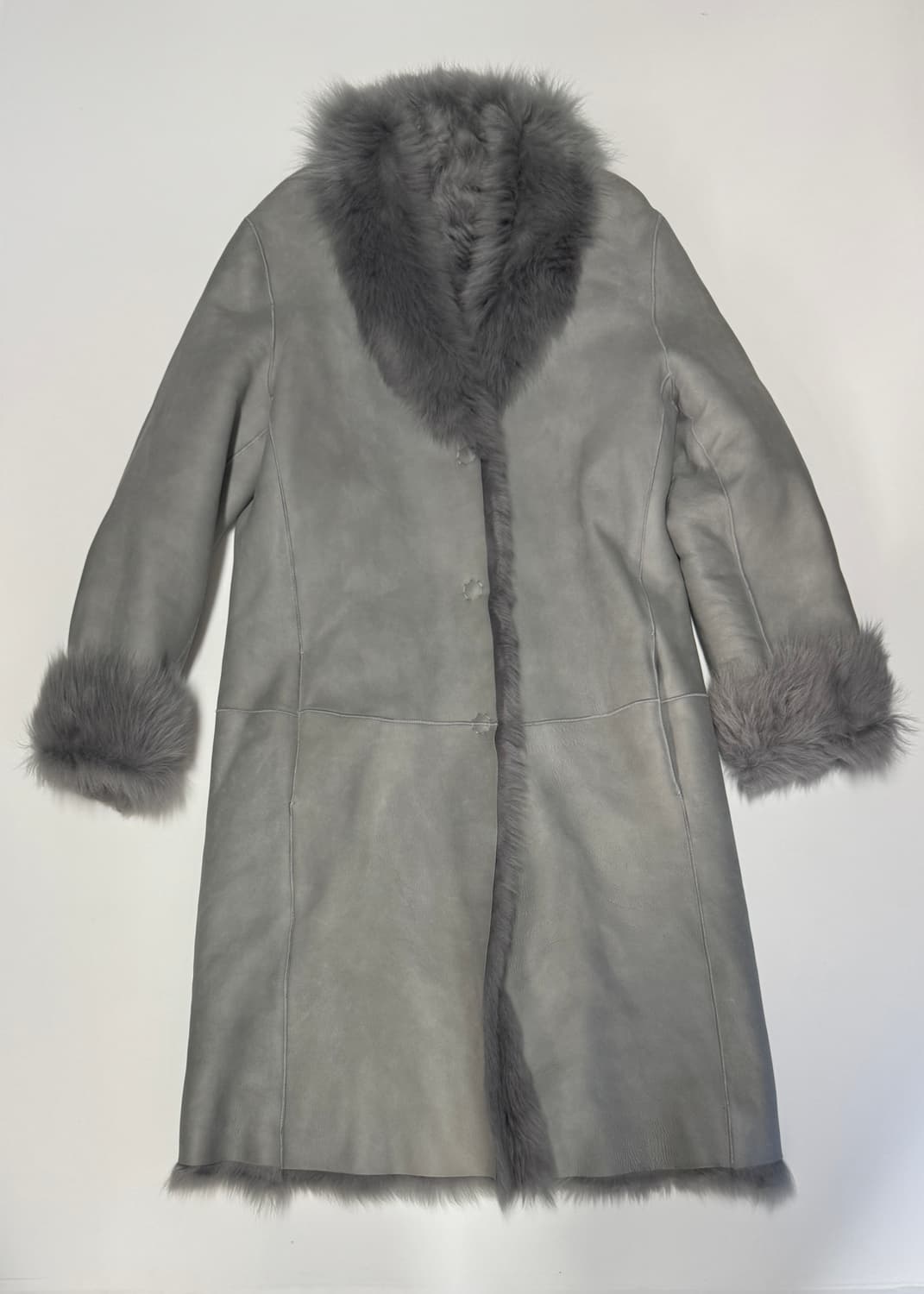 정품!! 여성 파비아나필리피 천연 모피 롱 무스탕 코트 상품이미지1