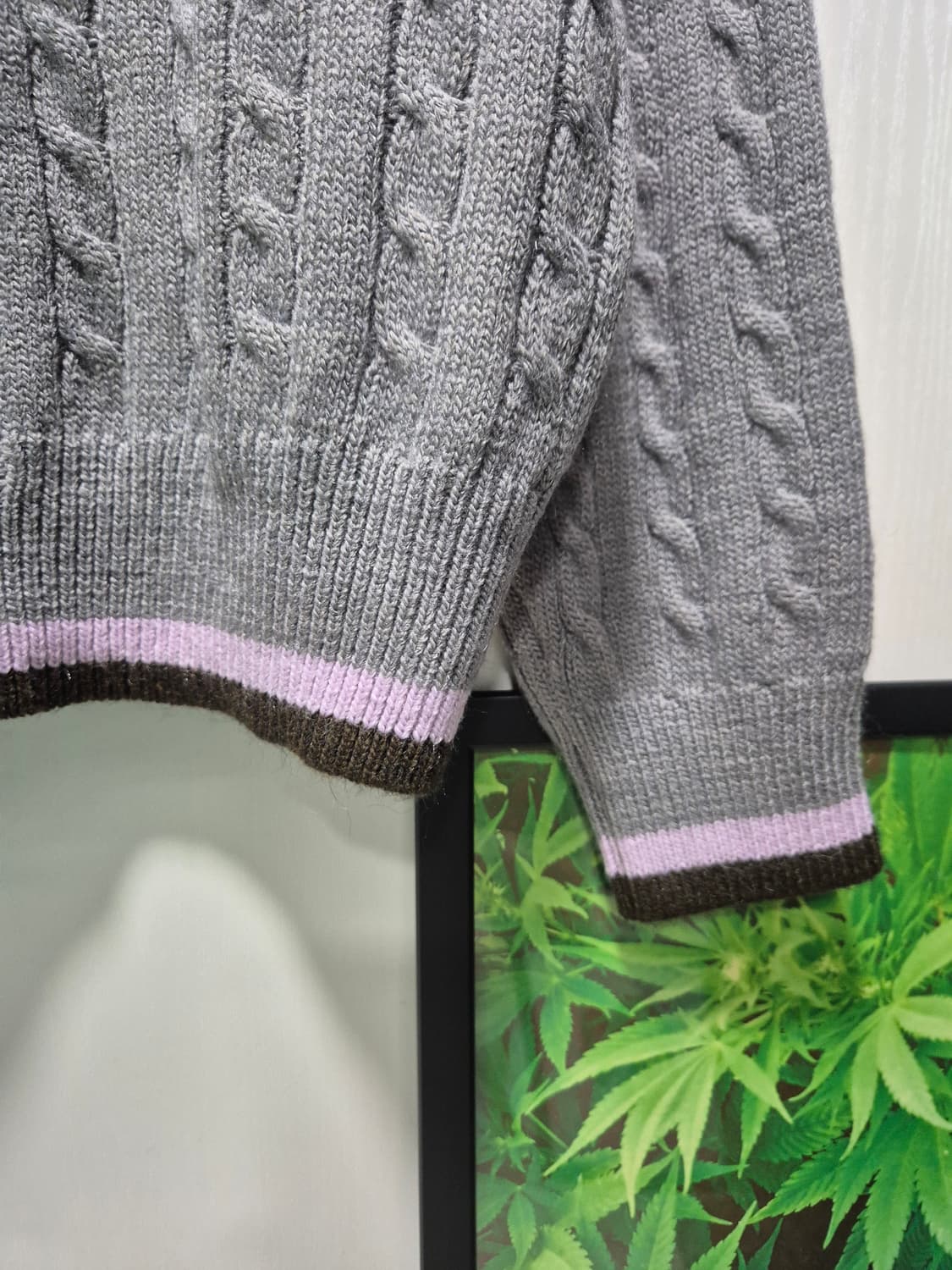 카라 케이블 니트 스웨터 그레이 상품이미지7