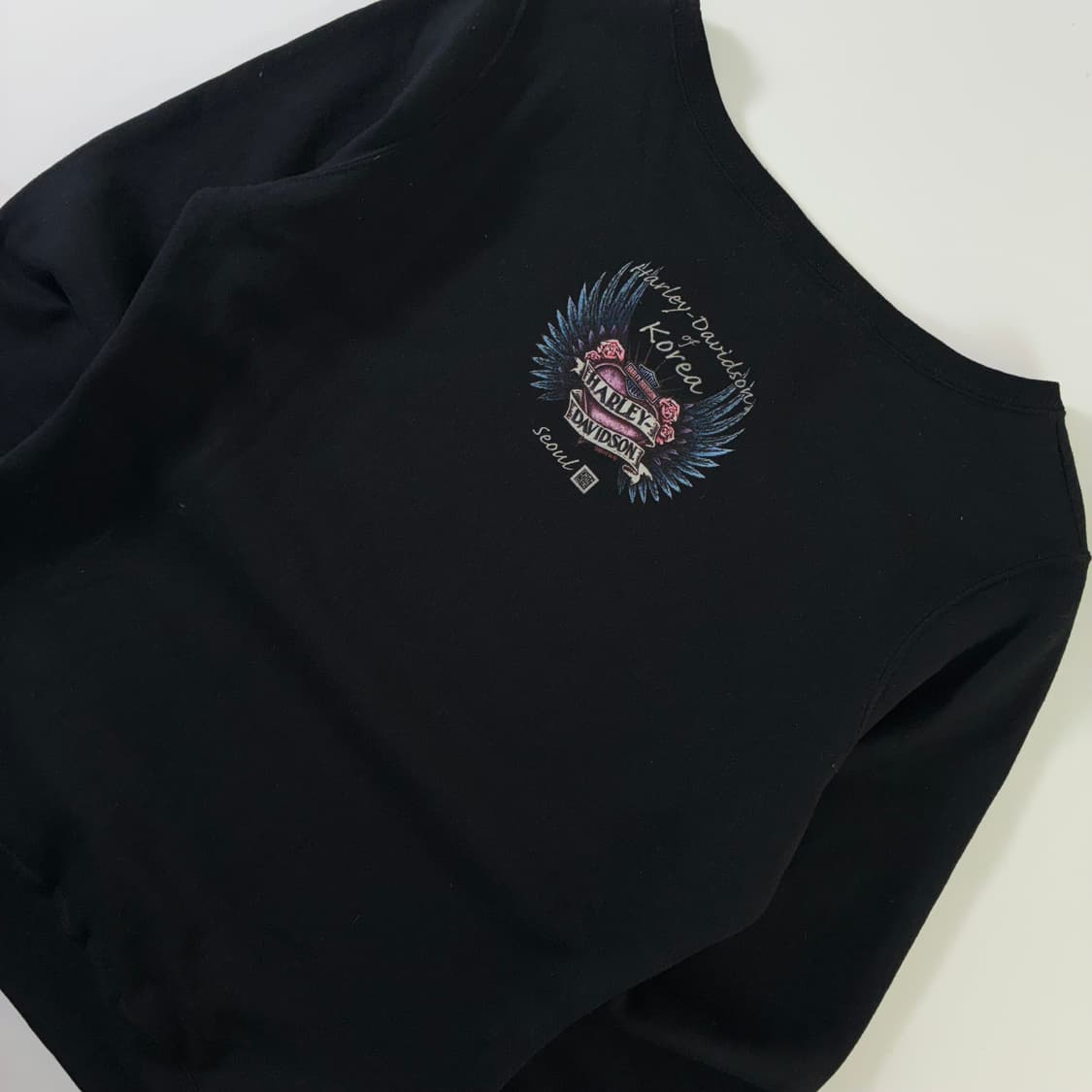 Harley-davidson  할리 데이비슨 레터맨 백로고 블랙 맨투맨  상품이미지4