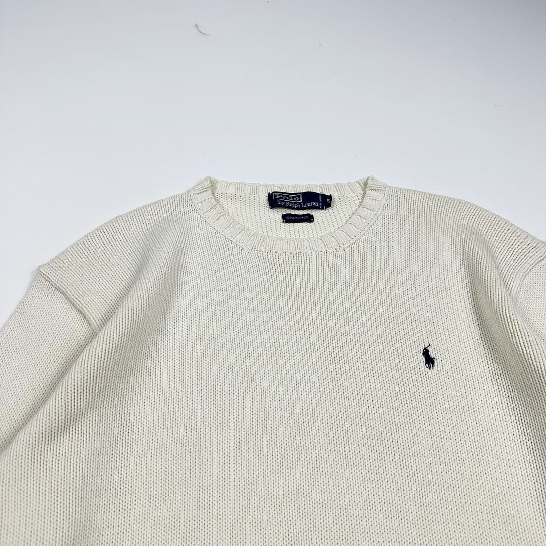 폴로 랄프로렌 포니 화이트 케이블 니트 (S) 상품이미지1
