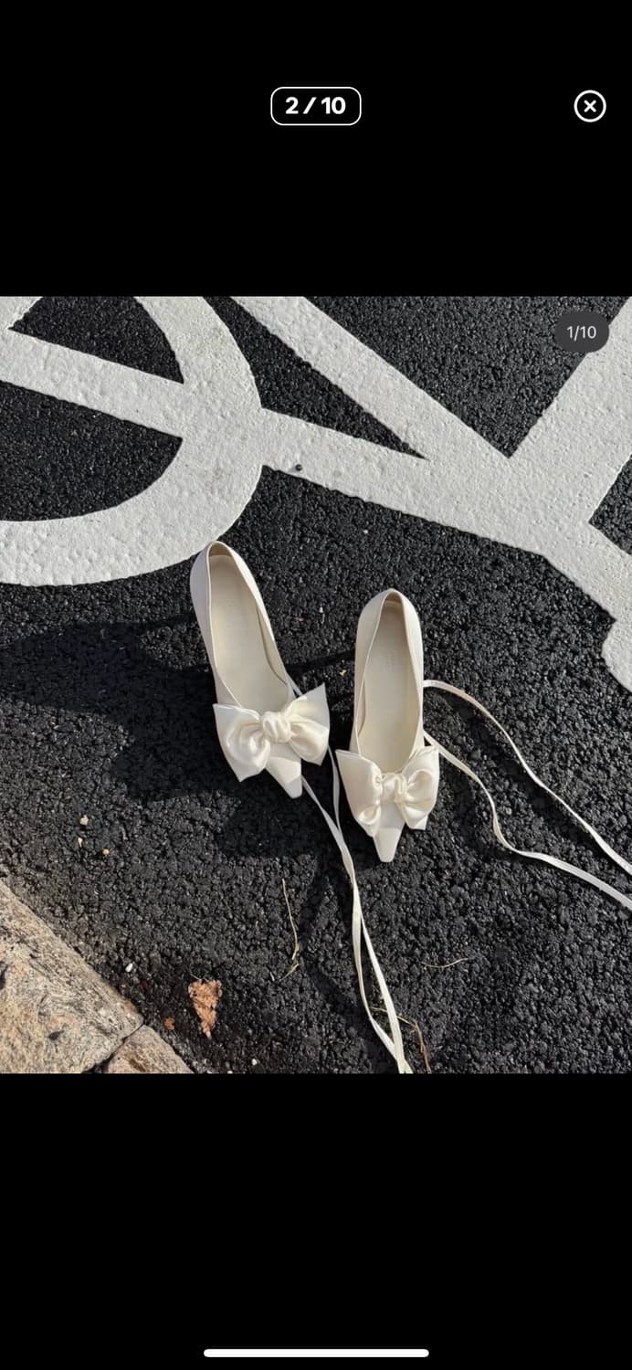 드래곤블루스 235-240 리본 슬링백 새틴 37 웨딩슈즈 상품이미지8