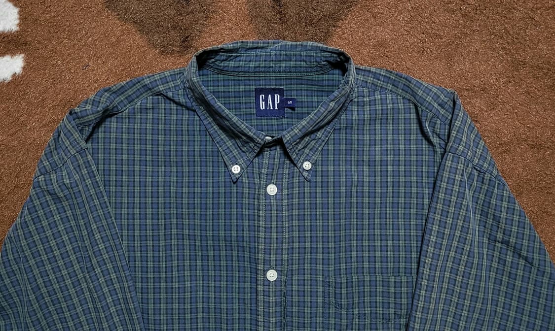 OLD GAP 남성용 그린 타탄체크 남방(L) 상품이미지3