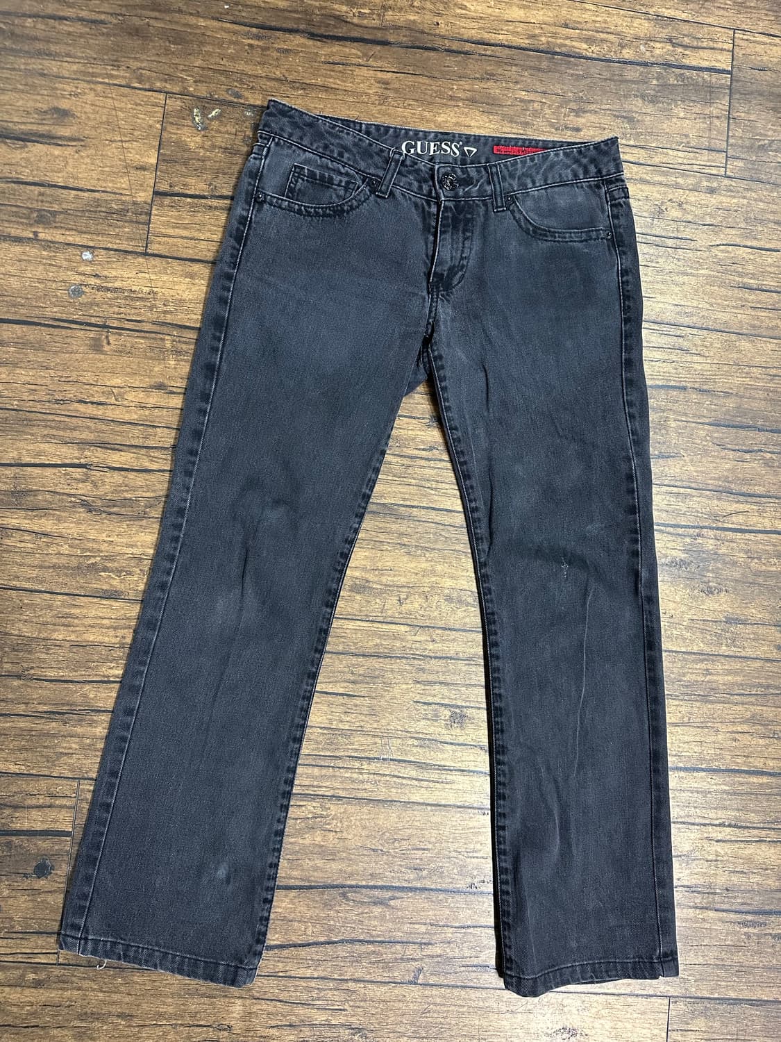 GUESS 여성 블랙 데님 팬츠 28 올드스쿨 빈티지 상품이미지1