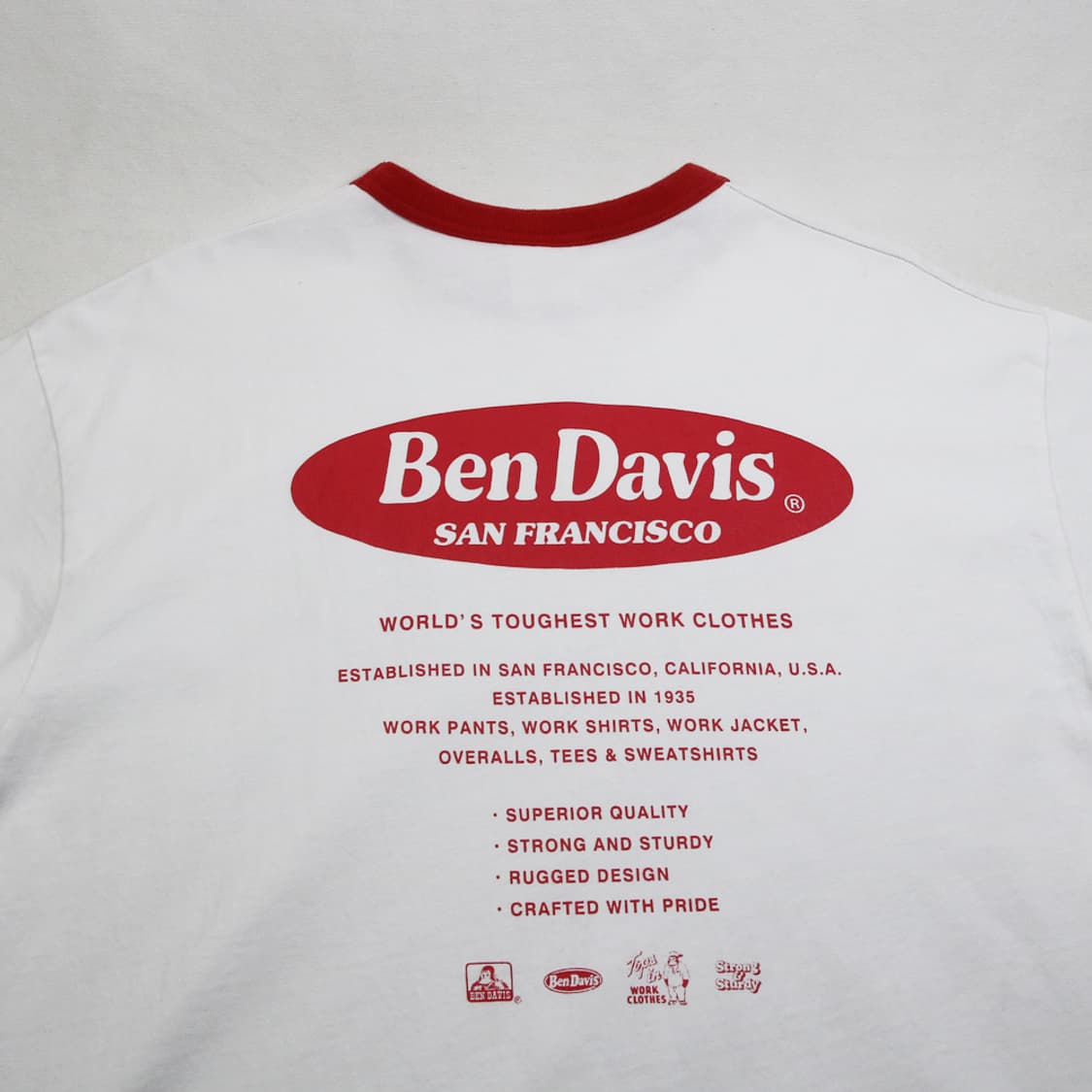 (착용컷) BEN DAVIS 오버사이즈 링거 티셔츠 (남성용 105)  상품이미지10