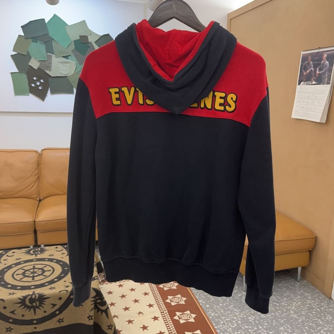 에비수 빈티지 레트로 컬러블럭 약기모 후드집업 M C08649 상품이미지4