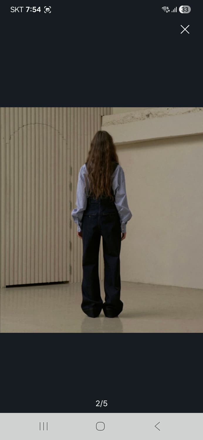 (새제품) 스무드무드 오버롤 크롭 데님 멜빵바지 상품이미지2