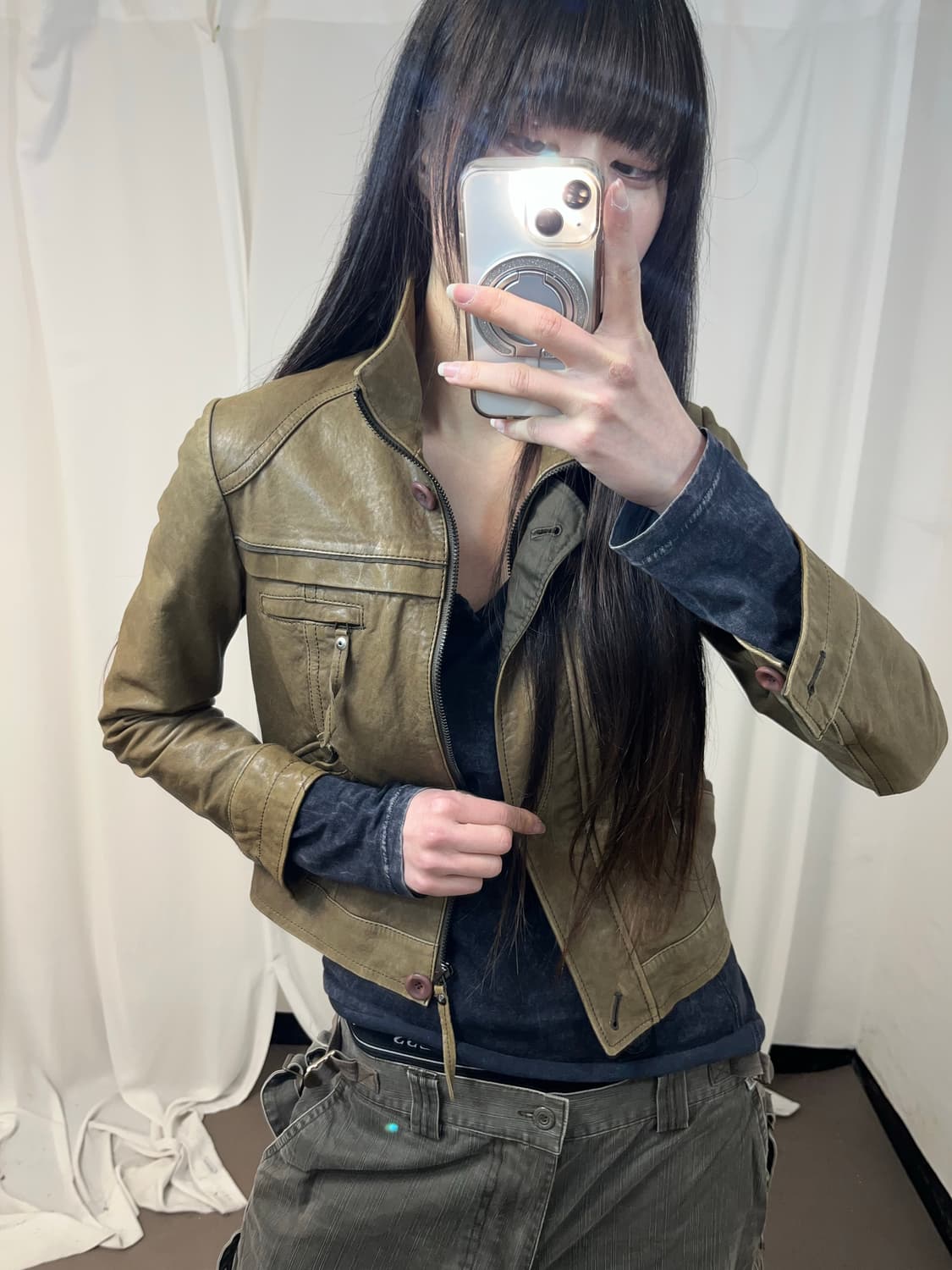 브라운 레더 자켓 (양가죽) 상품이미지3