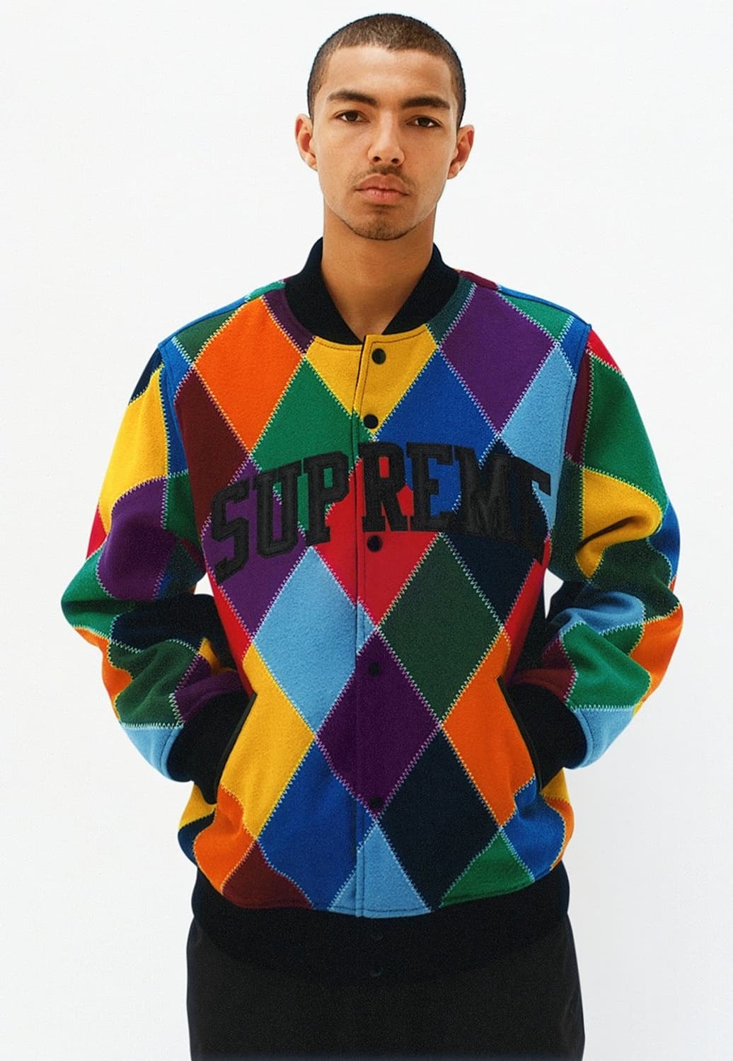 슈프림 15FW 할리퀸 울 바시티 자켓 멀티 상품이미지9