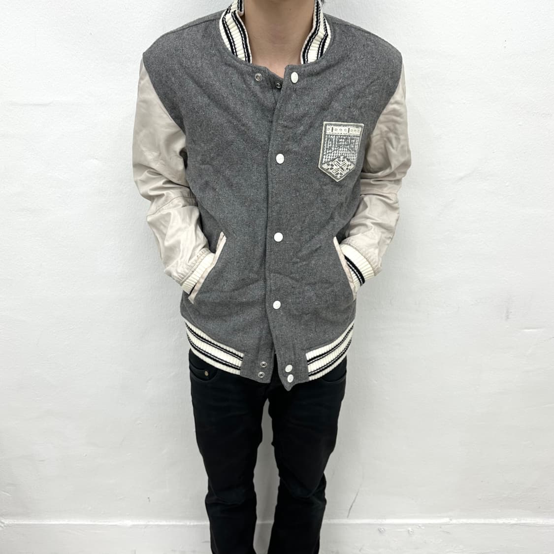 Diesel leather varsity jacket 상품이미지1