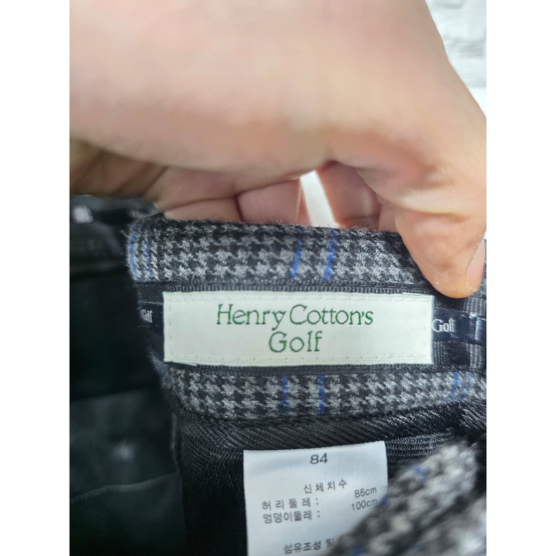 택포_ 헨리코튼 골프 체크 바지 33인치 새상품 상품이미지2