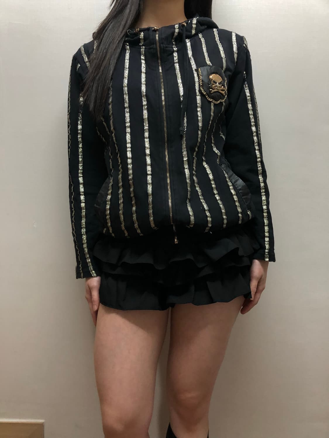 빈티지 블랙 펑크 스컬 후드집업 상품이미지6