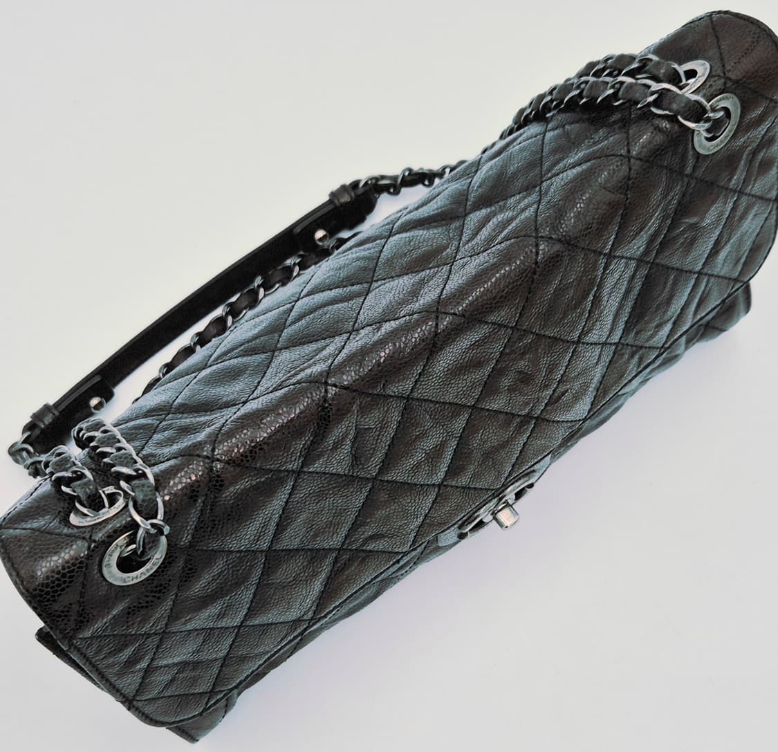 
샤넬 CC 크레이브 빈티지 글레이즈드 캐비어 클래식백 라지
 상품이미지7