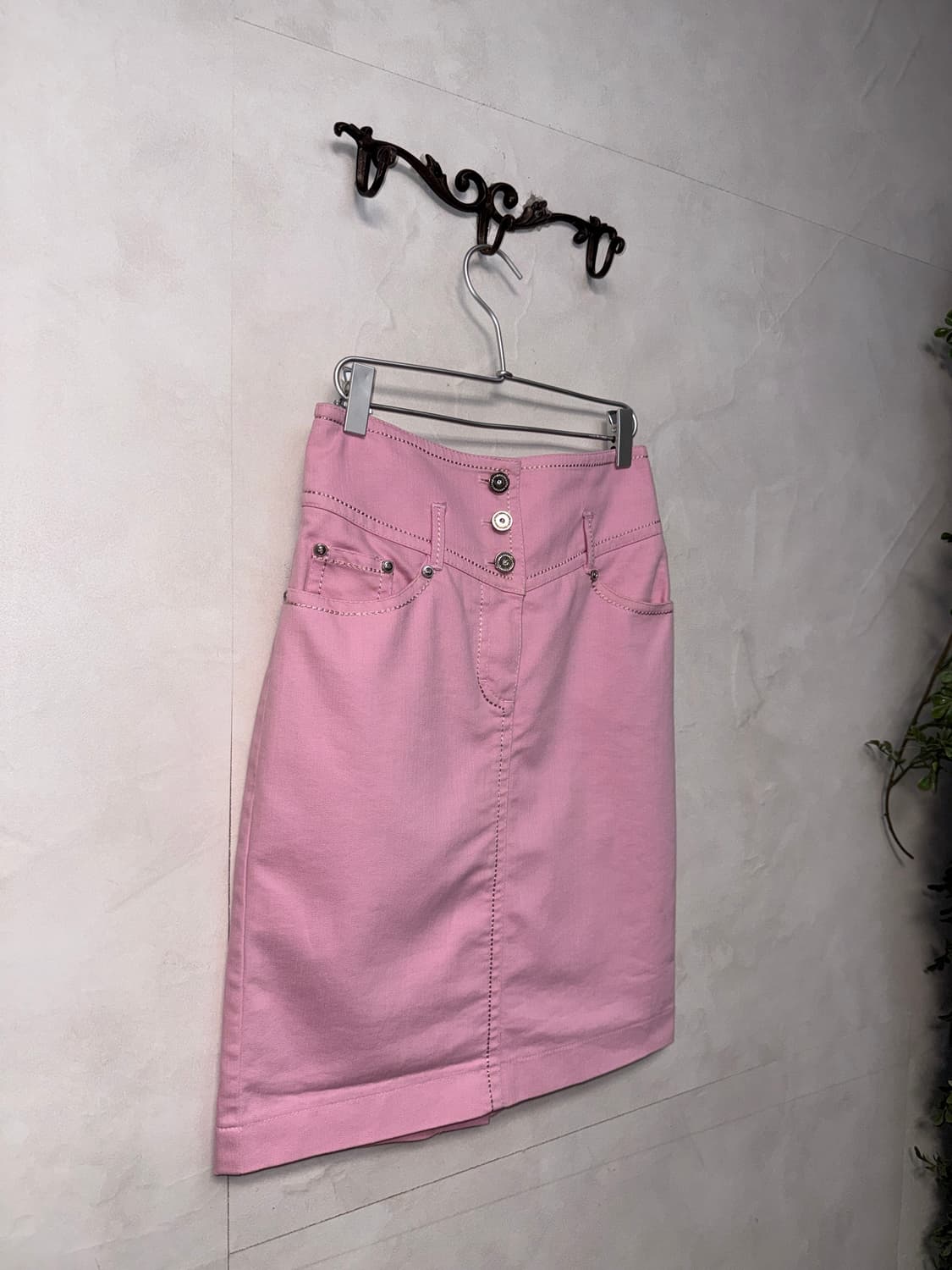 Luisa Spagnoli baby pink button midi sk 상품이미지2