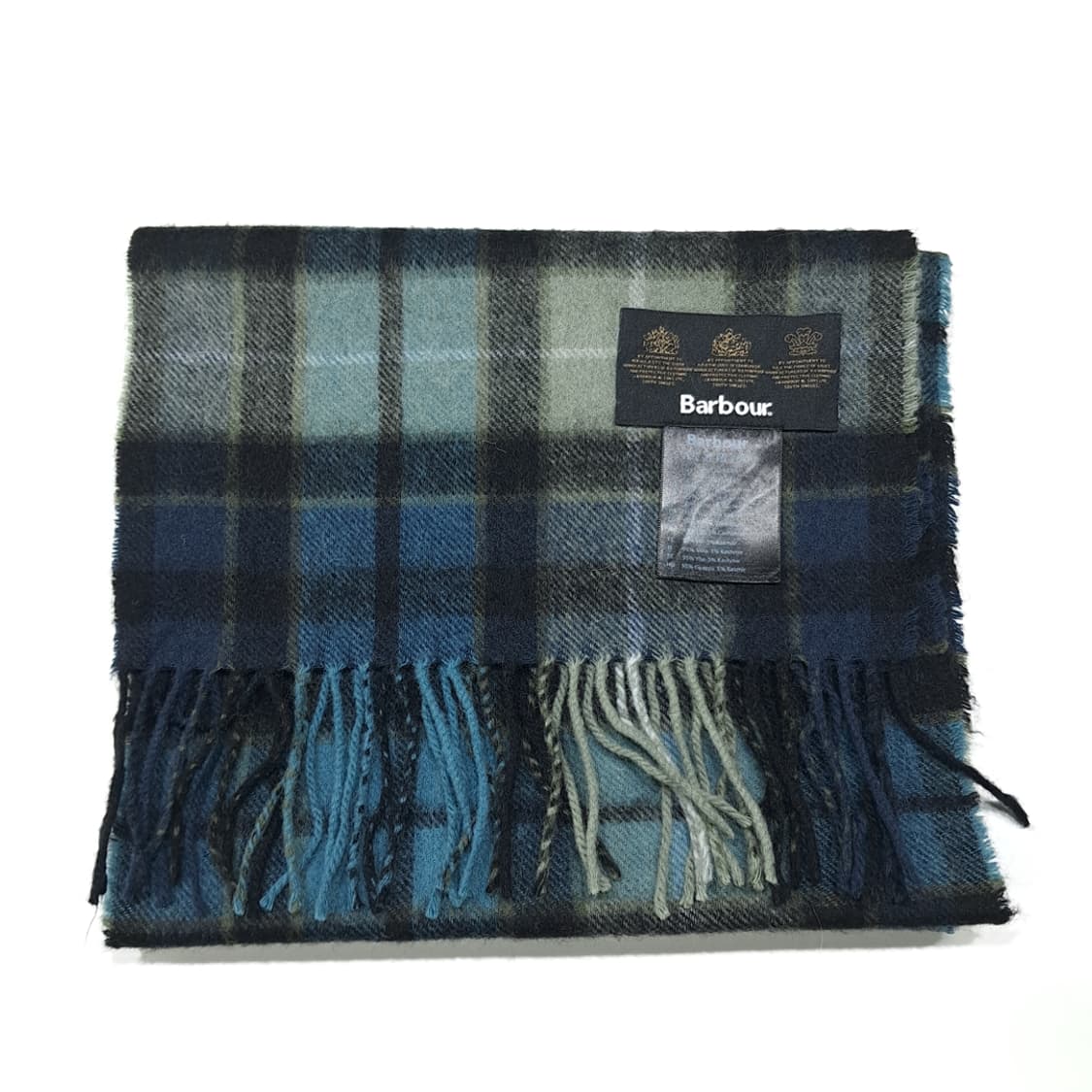 MX632 바버 울캐시미어 타탄체크 네이비 머플러 목도리 상품이미지6