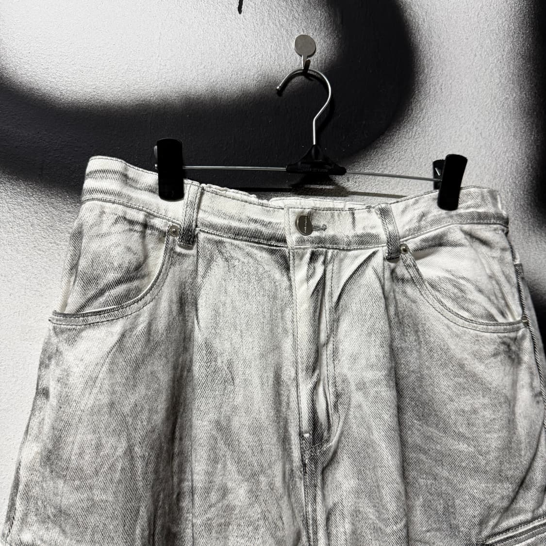 낫포너드 그런지 워싱 벌룬핏 와이드 카고 데님 팬츠 상품이미지3