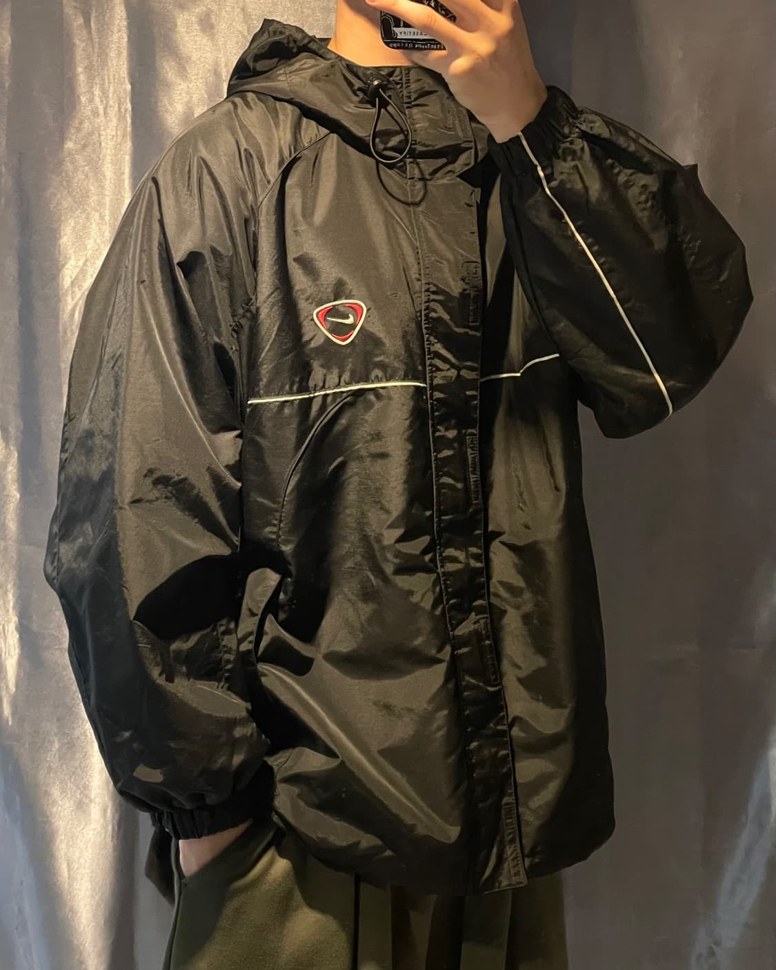 XL 나이키 올드스쿨 빅로고 나일론 후드집업 상품이미지2