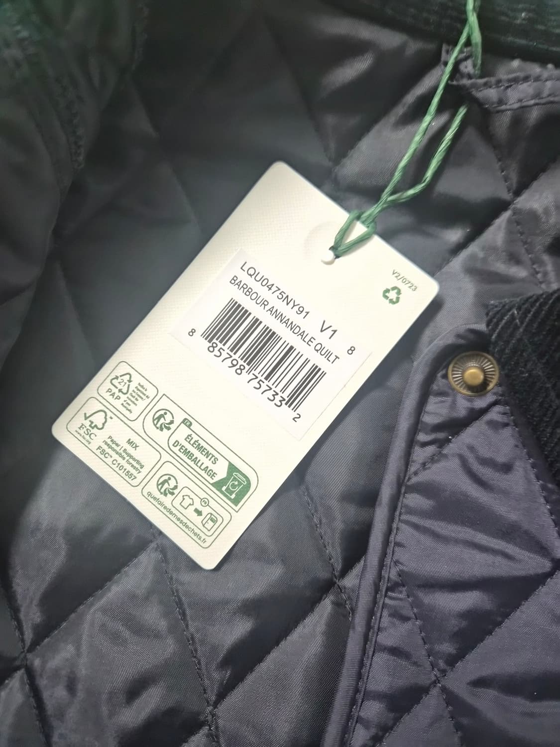 바버 애넌데일 여성 퀼팅쟈켓 네이비 UK8(55) 상품이미지2