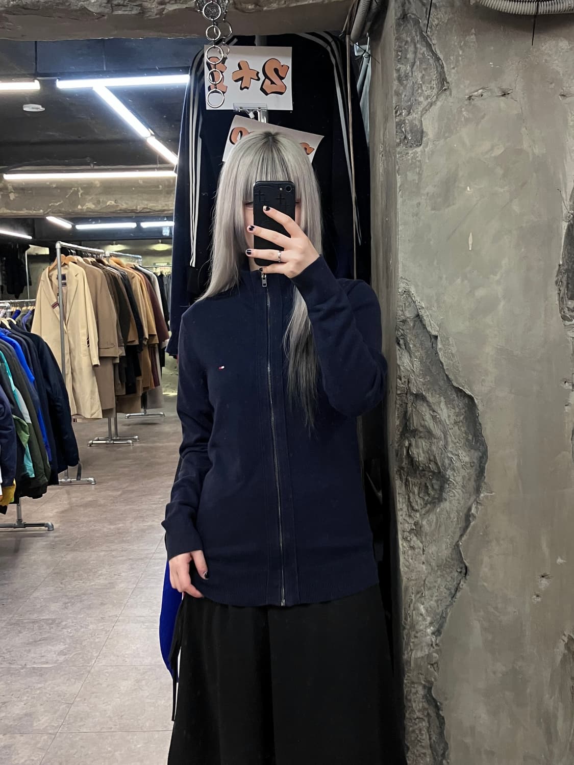 타미힐피거 니트 집업 가디건 네이비 S #csz3455 상품이미지2