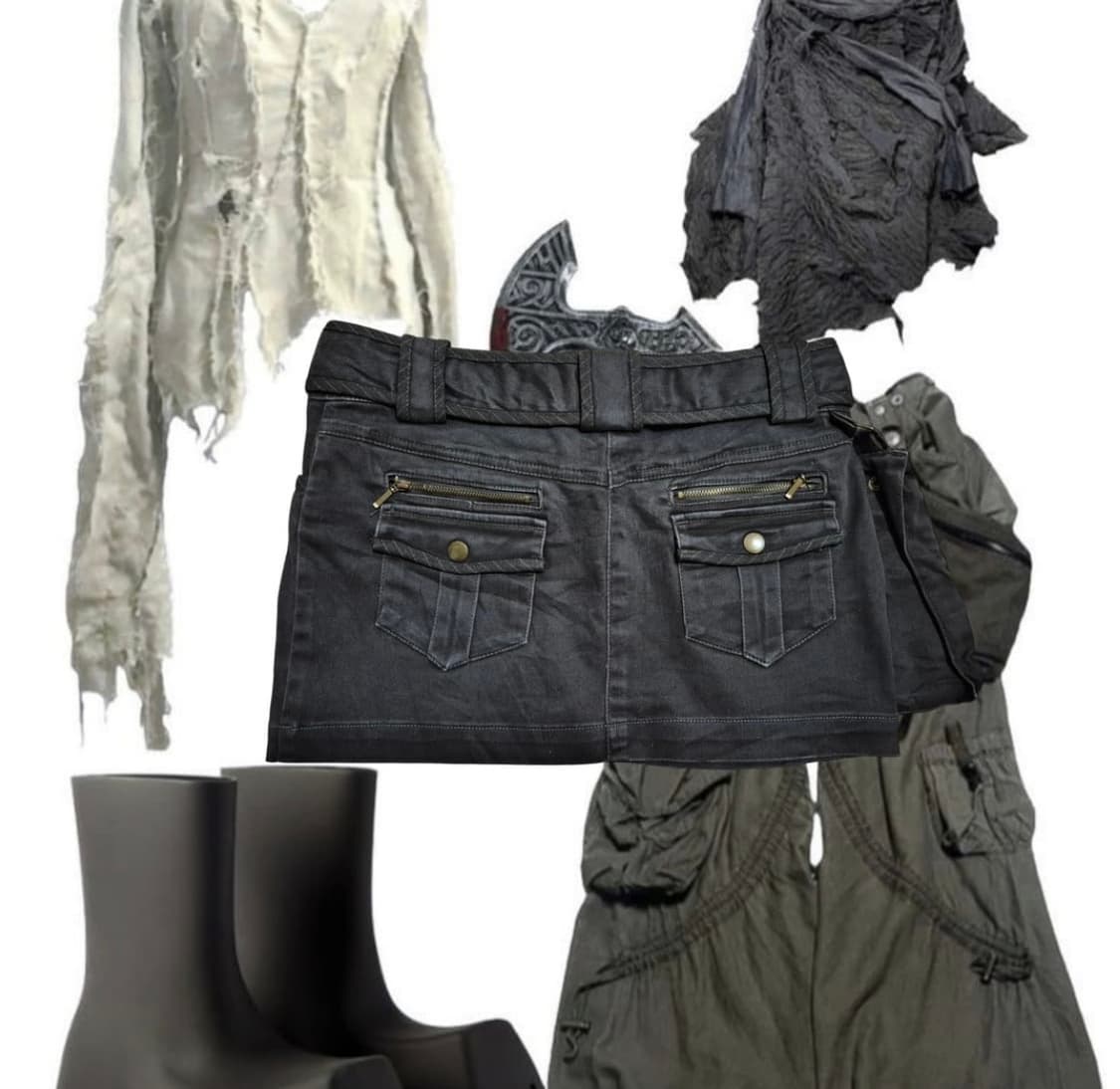 Vintage 03 Cargo belt mini Skirt 상품이미지2