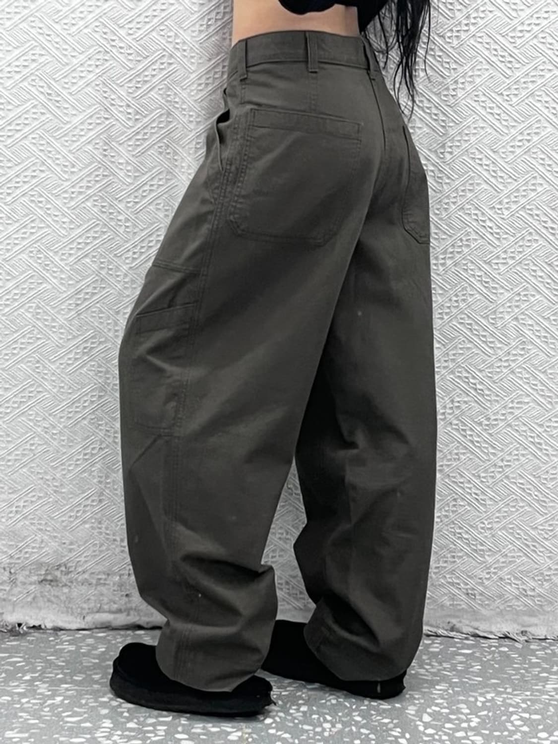 유니클로 빈티지 모던 캐주얼 와이드 면바지 33인치 C08827 상품이미지1