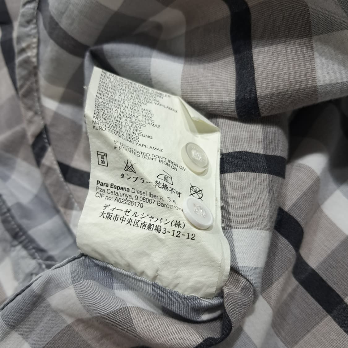 CK082 L 디젤 00s 바이어스컷 체크 셔츠 남방 상품이미지6