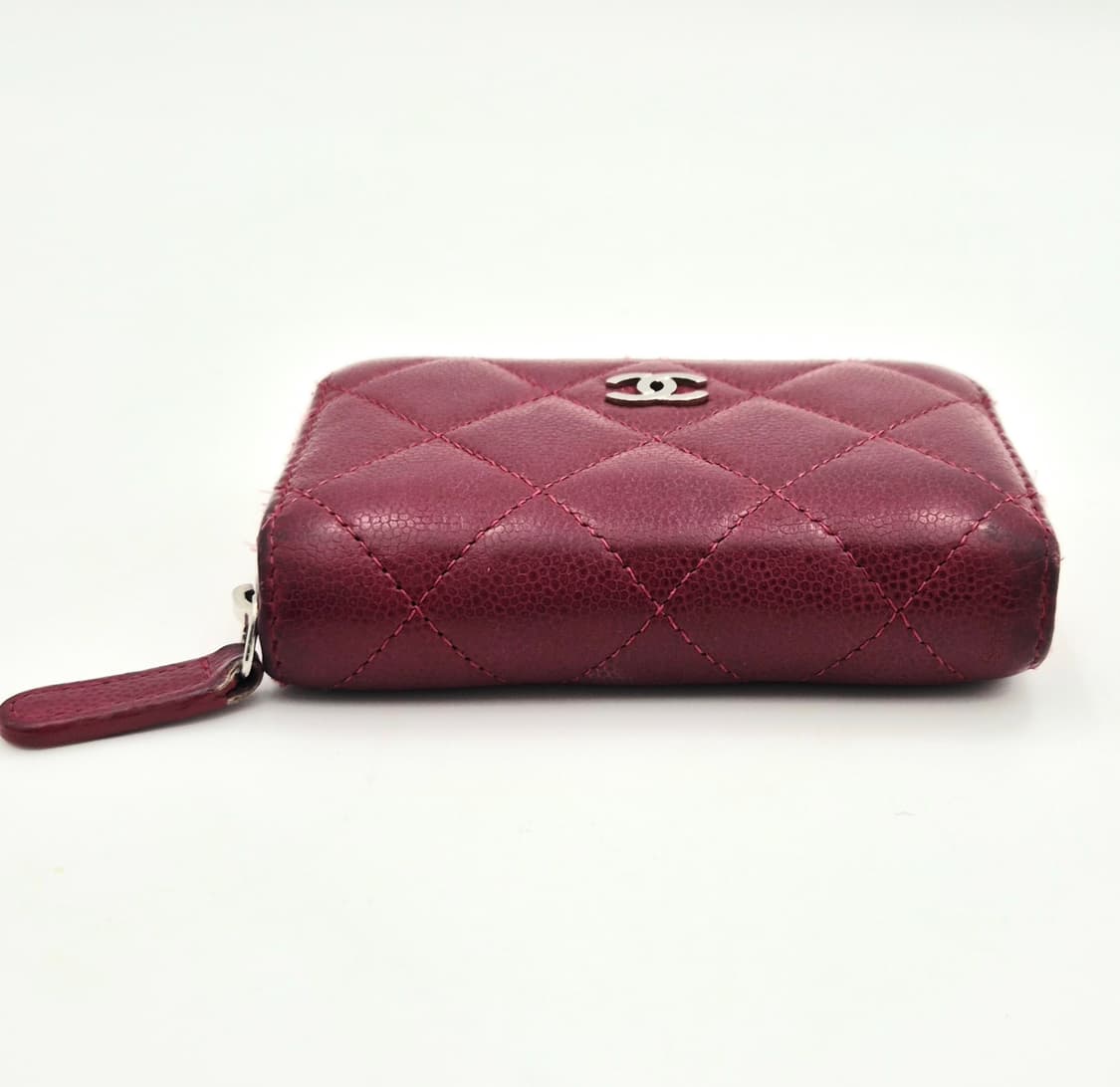 샤넬 지퍼돌이 카드지갑 캐피어 레드 상품이미지8