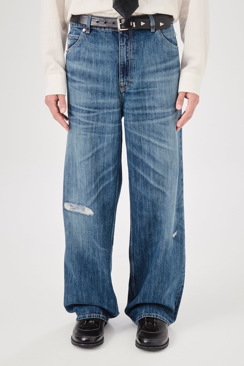 [28] 아워레가시 바스트 컷 빈티지 러버 리페어 데님 팬츠 상품이미지1