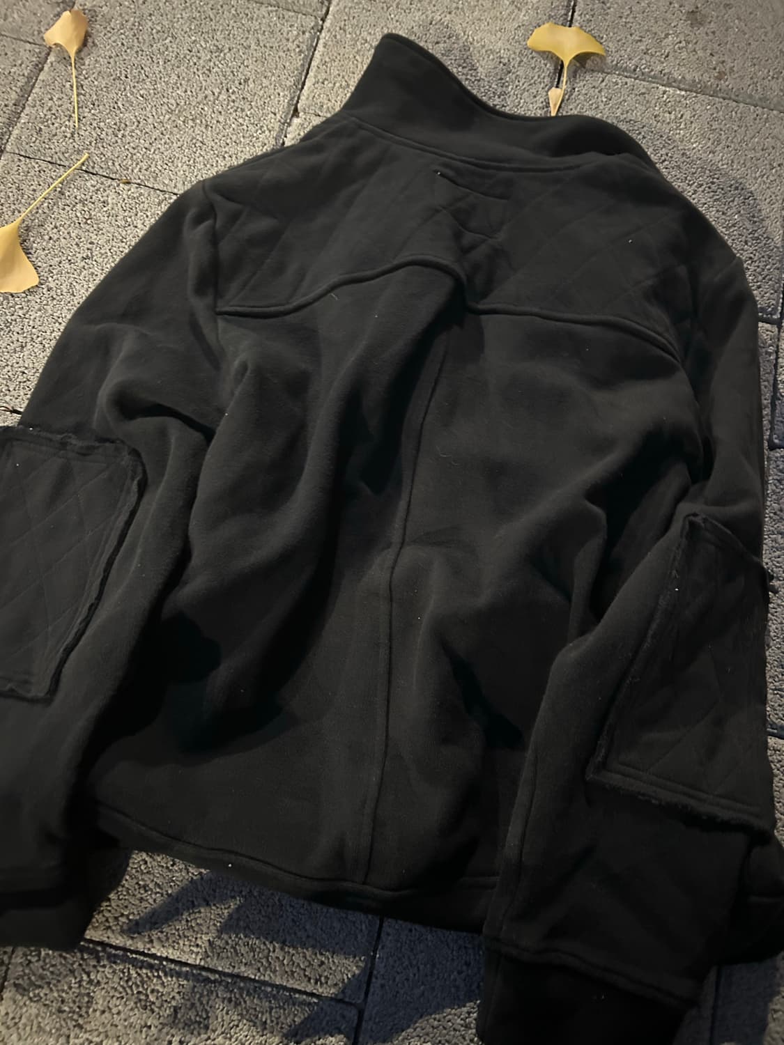 2000s denimus JPN 락시크 블랙 스웻 포켓 라이더 자켓 상품이미지4